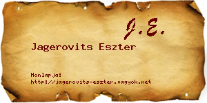 Jagerovits Eszter névjegykártya